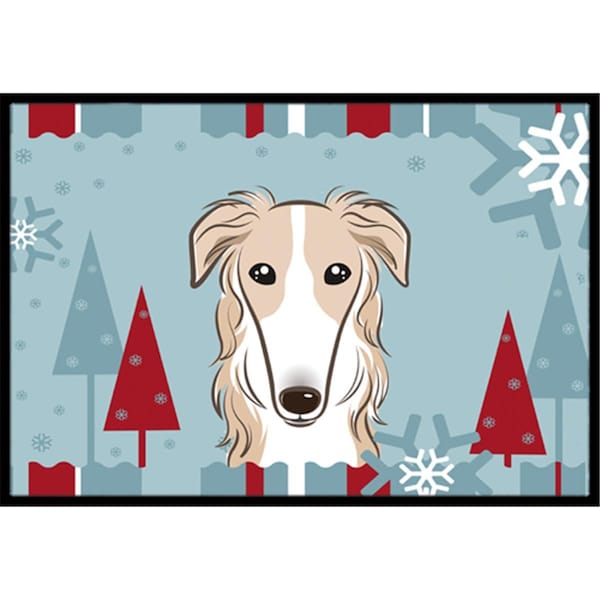 Carolines Treasures Winter Holiday Borzoi Indoor and Outdoor Mat- 24 x 36 in. BB1724JMAT - main